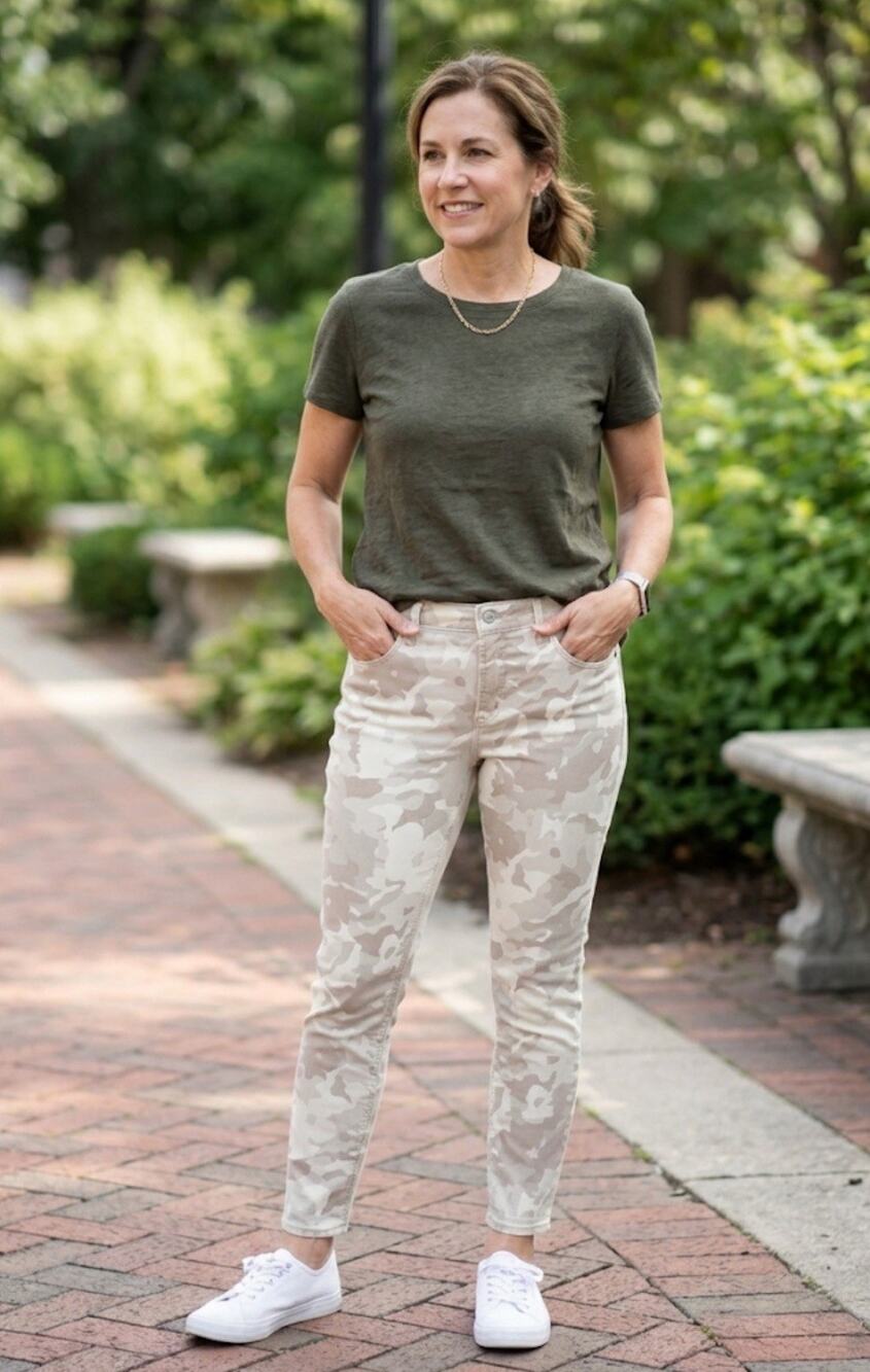 Old Navy Rockstar Super Skinny High Rise Camo Pants Women’s 12 Petite Tan Beige